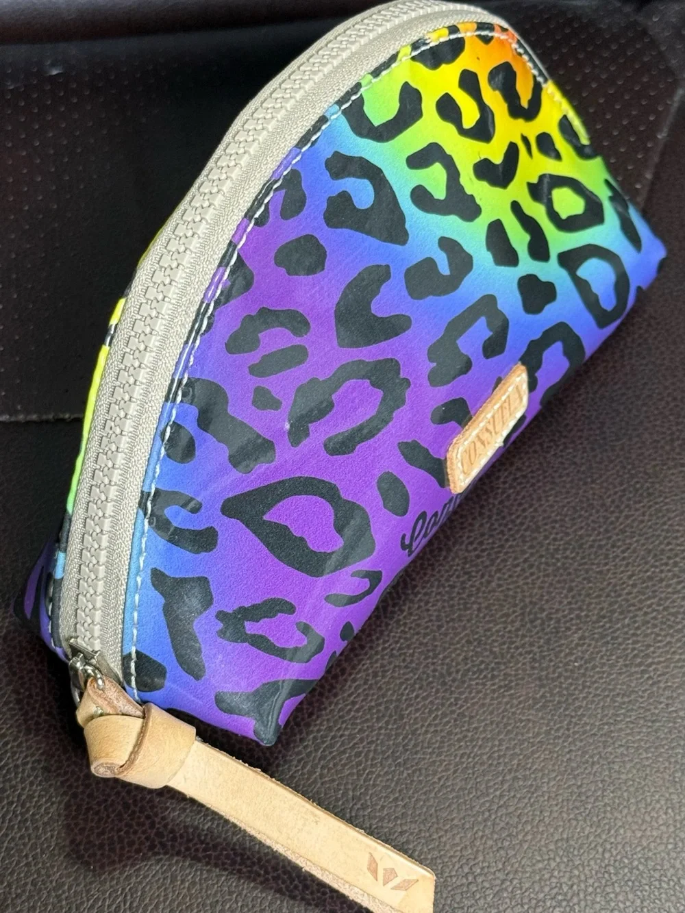 Consuela Semi Multi Color Leopard Cosmetic Case